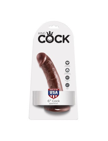 KING COCK 6" COCK BROWN 15.2 CM