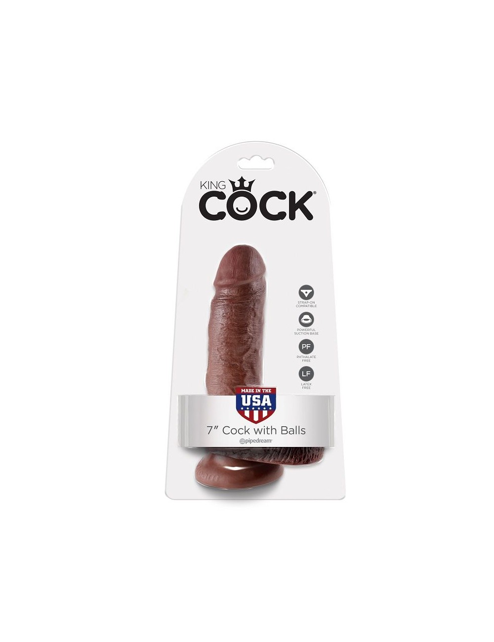 KING COCK - 7 DILDO BROWN WITH BALLS 17.8 CM KING COCK - 7 DILDO BROWN WITH BALLS 17.8 CM
