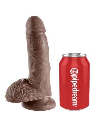 KING COCK - 7 DILDO BROWN WITH BALLS 17.8 CM