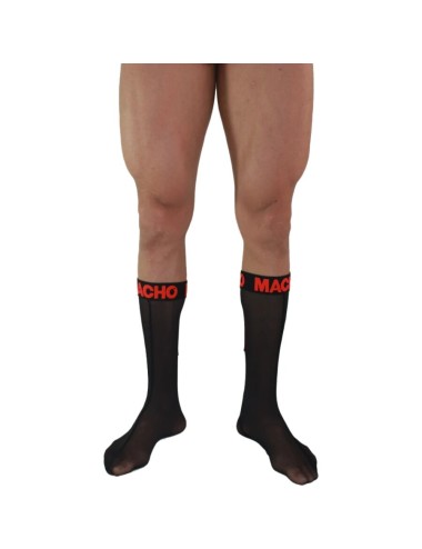 MACHO - THIN SOCKS ONE SIZE BLACK/RED