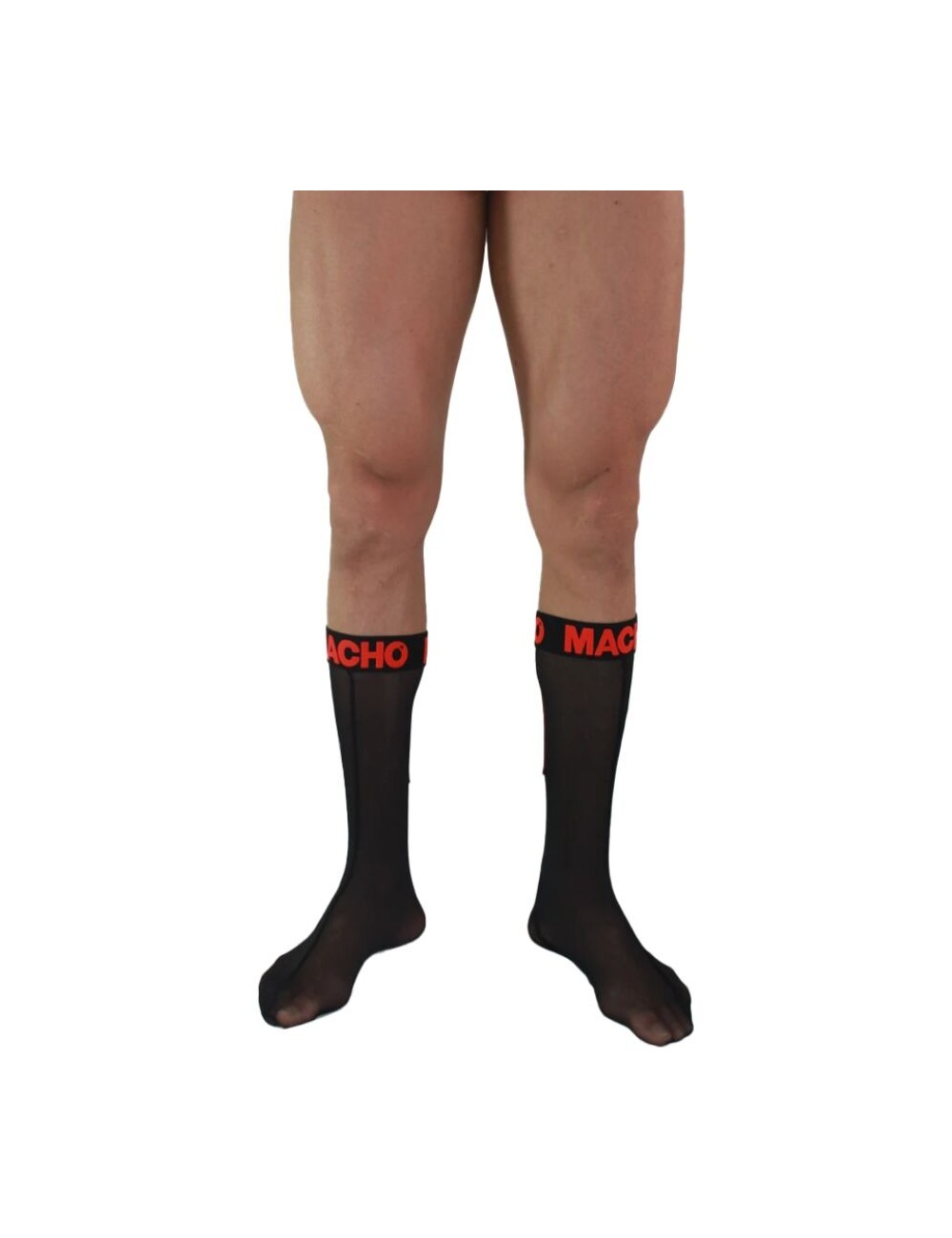 MACHO - THIN SOCKS ONE SIZE BLACK/RED