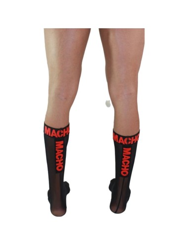 MACHO - THIN SOCKS ONE SIZE BLACK/RED