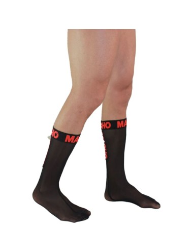 MACHO - THIN SOCKS ONE SIZE BLACK/RED