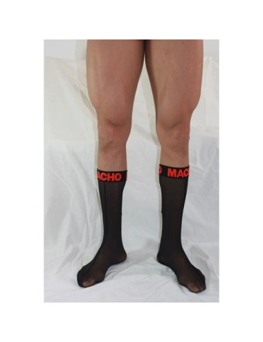 MACHO - THIN SOCKS ONE SIZE BLACK/RED