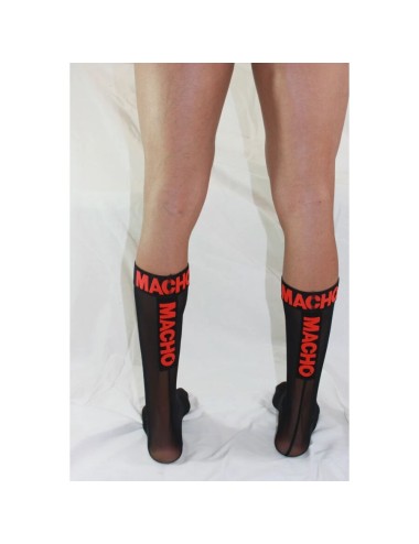 MACHO - THIN SOCKS ONE SIZE BLACK/RED