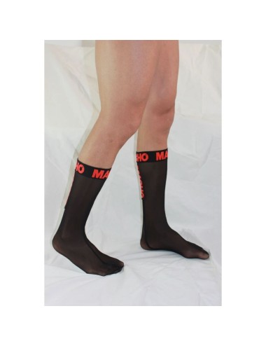 MACHO - THIN SOCKS ONE SIZE BLACK/RED