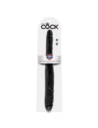 KING COCK SLIM DOUBLE DILDO BLACK 40.6 CM
