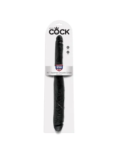 KING COCK SLIM DOUBLE DILDO BLACK 40.6 CM