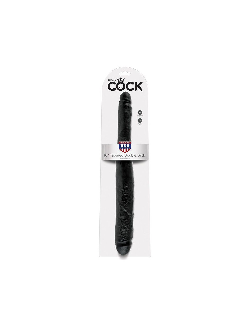 KING COCK SLIM DOUBLE DILDO BLACK 40.6 CM