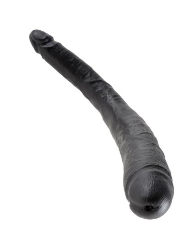 KING COCK SLIM DOUBLE DILDO BLACK 40.6 CM