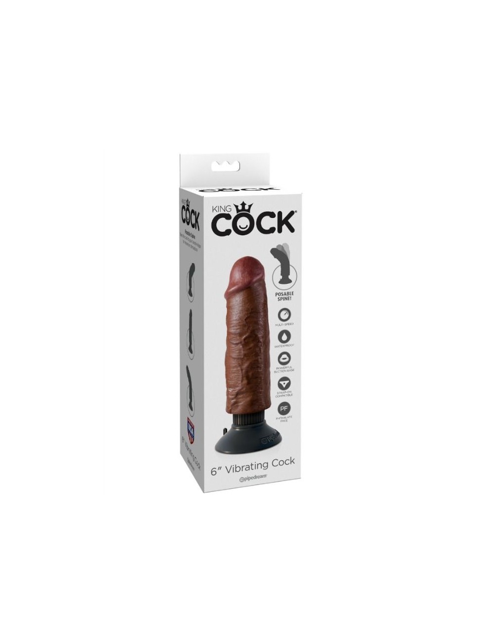 KING COCK - VIBRATING COCK BROWN 15.24 CM KING COCK - VIBRATING COCK BROWN 15.24 CM