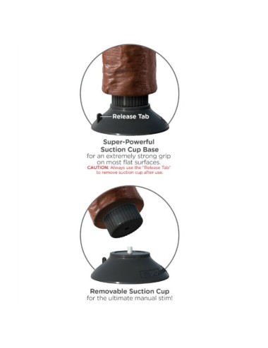 KING COCK - VIBRATING COCK BROWN 15.24 CM