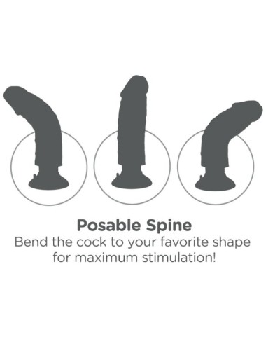 KING COCK - VIBRATING COCK BROWN 15.24 CM
