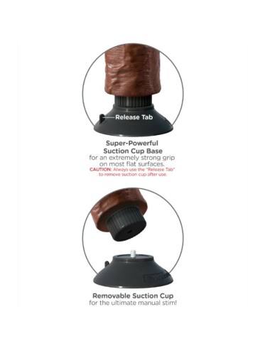 KING COCK - VIBRATING COCK BROWN 17.78 CM