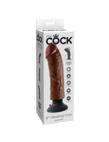 KING COCK - VIBRATING COCK BROWN 20.32 CM