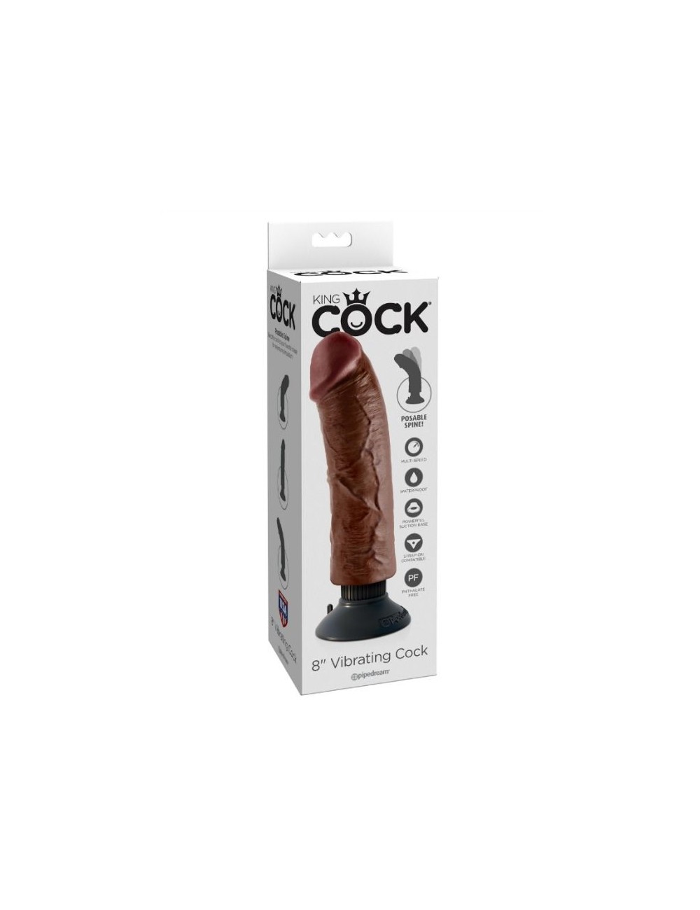 KING COCK - VIBRATING COCK BROWN 20.32 CM KING COCK - VIBRATING COCK BROWN 20.32 CM