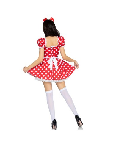 LEG AVENUE - POLKA DOT DRESS + HEADBAND RED/WHITE S