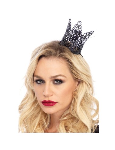 LEG AVENUE - MINI METAL FILIGREE CROWN BLACK