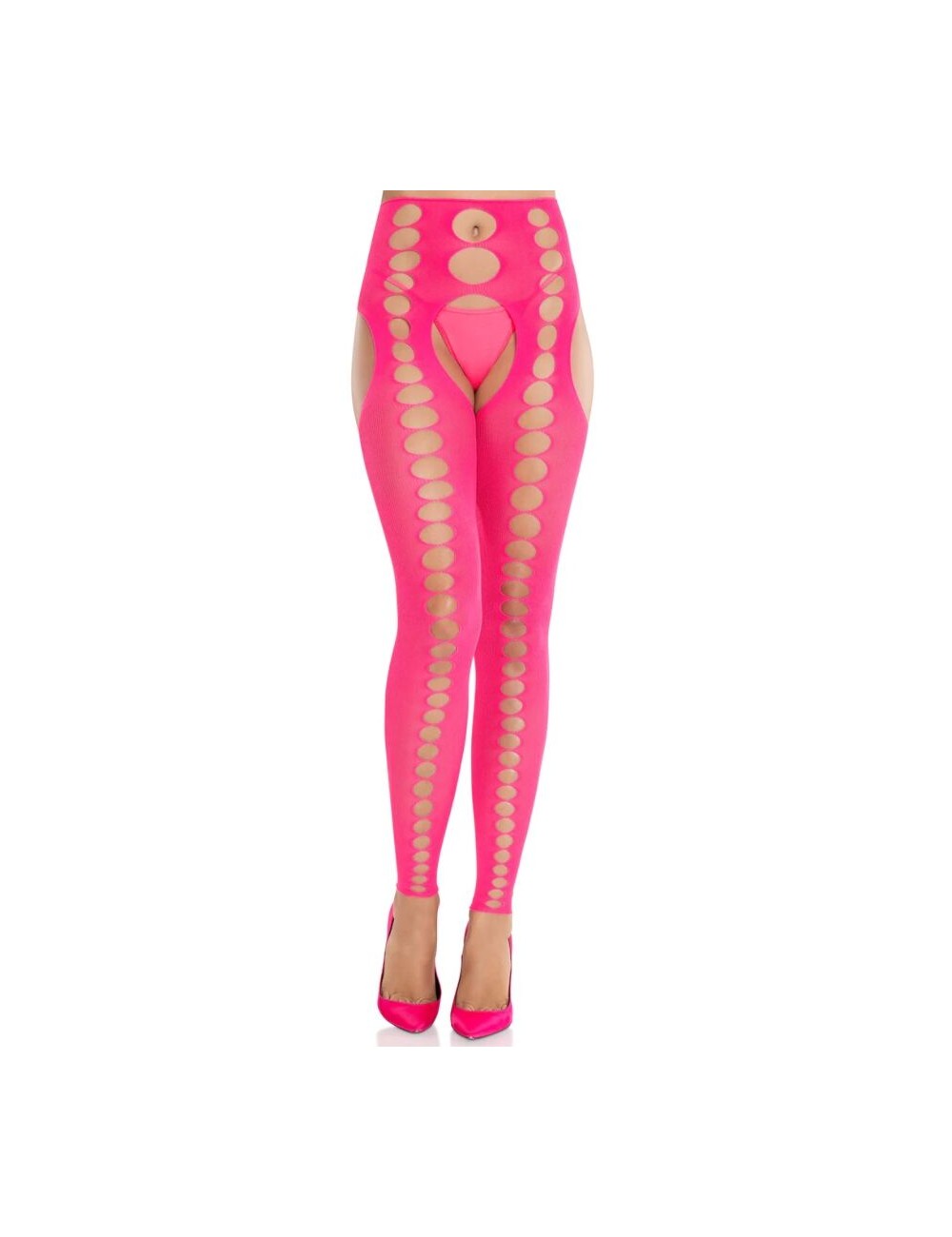 LEG AVENUE - STRAPLESS AND SEAMLESS OPAQUE STOCKINGS NEON PINK LEG AVENUE - STRAPLESS AND SEAMLESS OPAQUE STOCKINGS NEON PINK