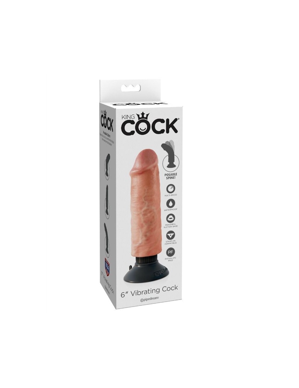 KING COCK - 15.24 CM VIBRATING COCK FLESH KING COCK - 15.24 CM VIBRATING COCK FLESH