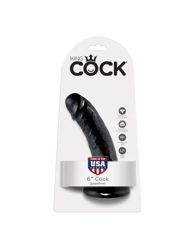 KING COCK 6" COCK BLACK 15.2 CM