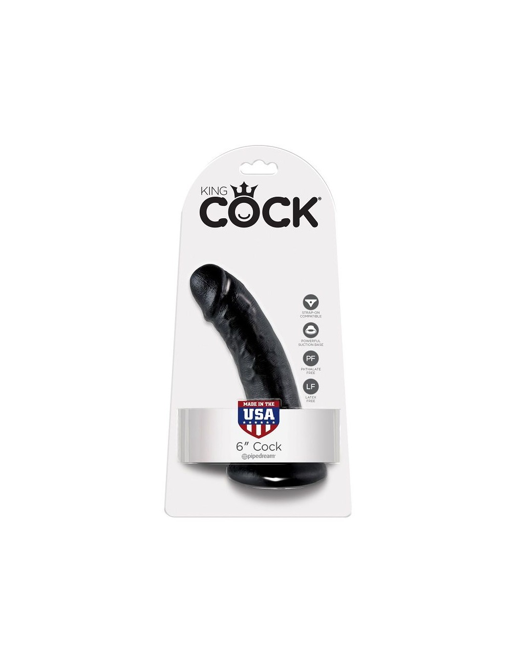 KING COCK 6" COCK BLACK 15.2 CM