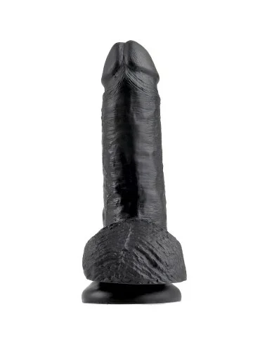 KING COCK - 7 DILDO BLACK WITH BALLS 17.8 CM