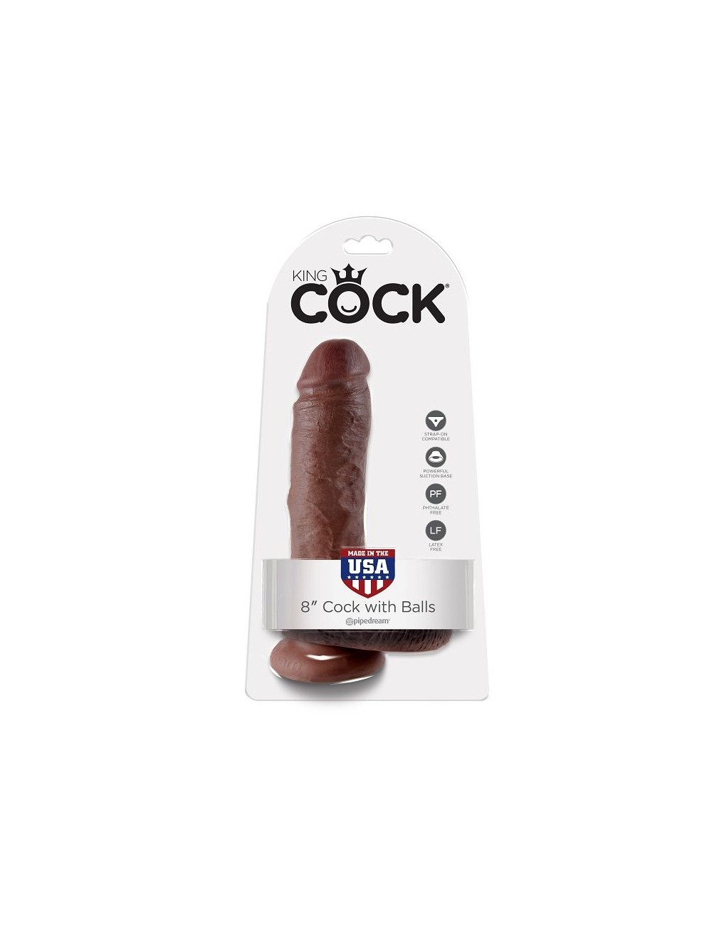 KING COCK 8" COCK BROWN WITH BALLS 20.3 CM