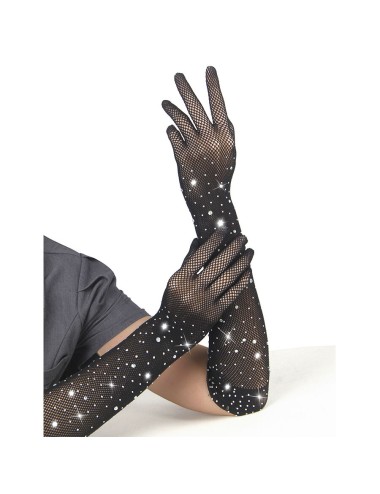 SUBBLIME - 957469SHINE TRANSPARENT GLOVES BLACK S/M