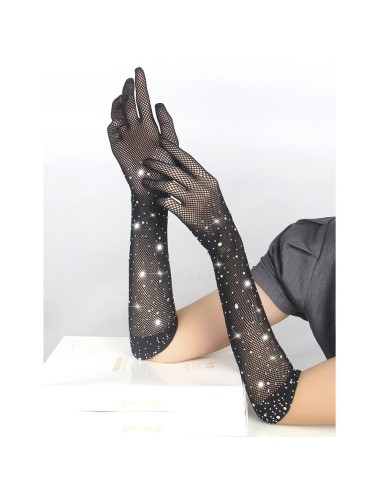 SUBBLIME - 957469SHINE TRANSPARENT GLOVES BLACK S/M