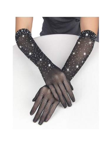 SUBBLIME - 957469SHINE TRANSPARENT GLOVES BLACK S/M