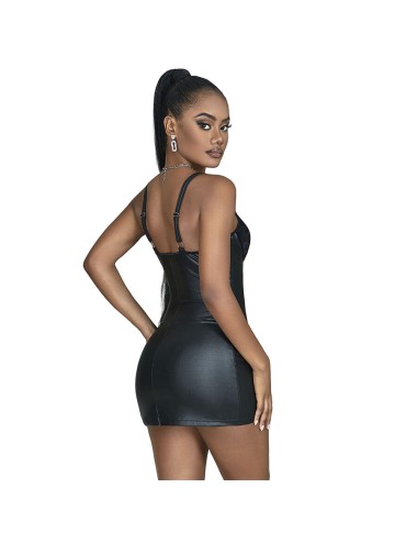 SUBBLIME - 957568 LEATHER ZIP DRESS BLACK S/M