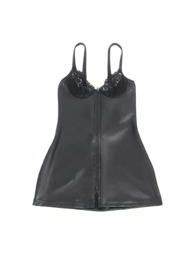 SUBBLIME - 957575  LEATHER ZIP DRESS BLACK L/XL