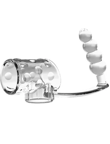 PRETTY LOVE - PENIS SLEEVE WITH ANAL PLUG TRANSPARENT