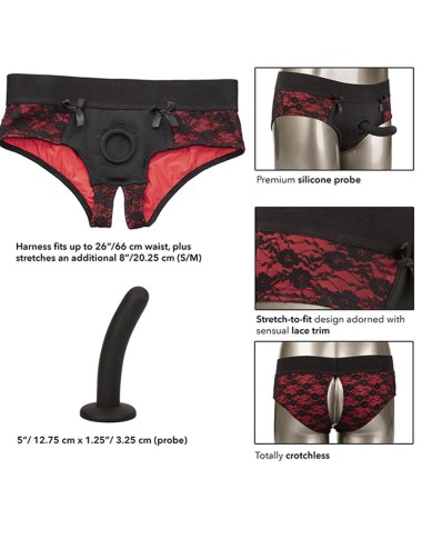 CALEXOTICS - SCANDAL SET OF CROTCHLESS PANTIES WITH DILDO SIZE S/M