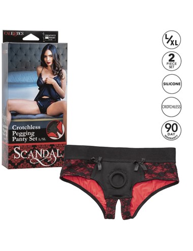 CALEXOTICS - SCANDAL SET OF CROTCHLESS PANTIES WITH DILDO SIZE L/XL