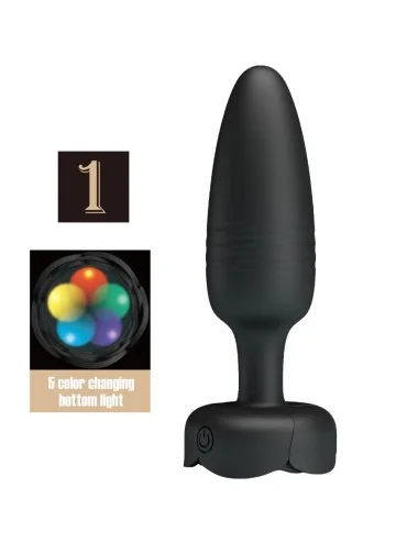PRETTY LOVE - TARION ANAL PLUG WITH  LED LIGHT BLACK 12.5 CM