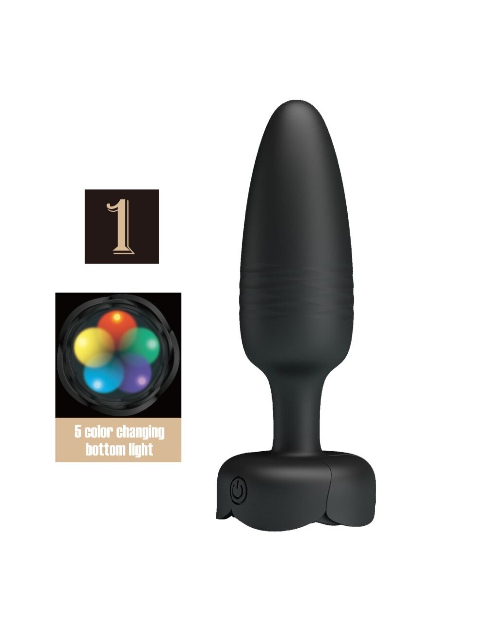 PRETTY LOVE - TARION ANAL PLUG WITH LED LIGHT BLACK 12.5 CM PRETTY LOVE - TARION ANAL PLUG WITH LED LIGHT BLACK 12.5 CM