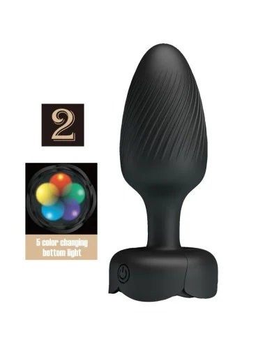 PRETTY LOVE - VARIAN ANAL PLUG WITH  LED LIGHT BLACK 10.8 CM