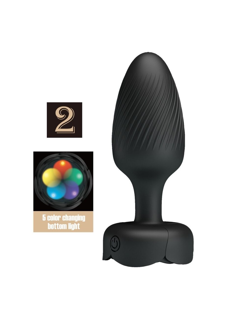 PRETTY LOVE - VARIAN ANAL PLUG WITH LED LIGHT BLACK 10.8 CM PRETTY LOVE - VARIAN ANAL PLUG WITH LED LIGHT BLACK 10.8 CM
