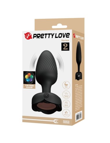 PRETTY LOVE - VARIAN ANAL PLUG WITH  LED LIGHT BLACK 10.8 CM