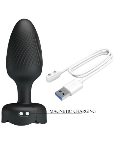 PRETTY LOVE - OSBORN ANAL PLUG WITH  LED LIGHT BLACK 9.8 CM