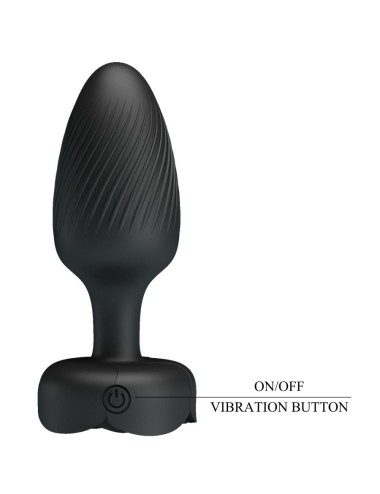 PRETTY LOVE - OSBORN ANAL PLUG WITH  LED LIGHT BLACK 9.8 CM