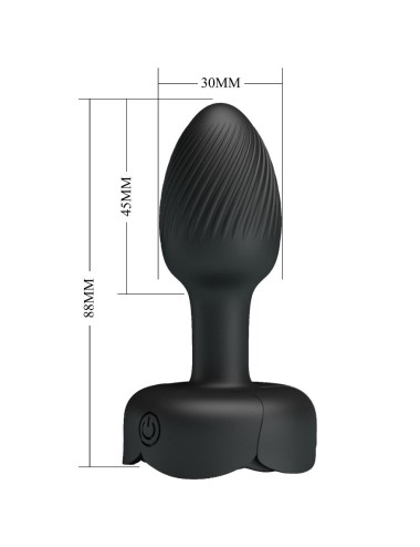 PRETTY LOVE - OLMAN ANAL PLUG WITH  LED LIGHT BLACK 8.8 CM