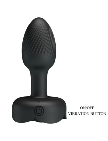 PRETTY LOVE - OLMAN ANAL PLUG WITH  LED LIGHT BLACK 8.8 CM