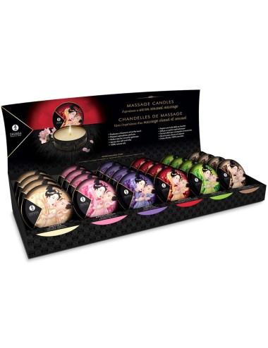 SHUNGA - MINI CARESS BY CANDLELIGHT DISPLAY MASSAGE CANDLES 24 UNITS