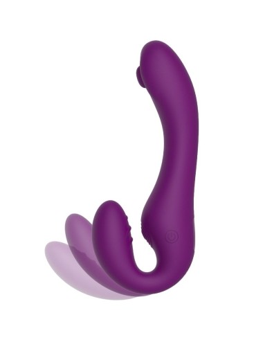 XOCOON - 2 IN 1 STRAPLESS STRAP-ON VIBRATOR WITH REMOTE CONTROL PURPLE