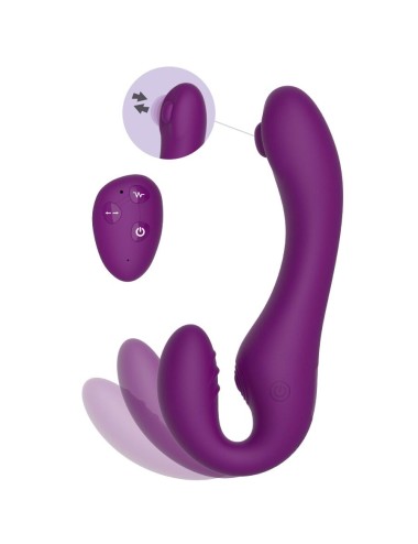 XOCOON - 2 IN 1 STRAPLESS STRAP-ON VIBRATOR WITH REMOTE CONTROL PURPLE