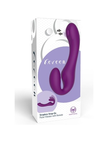 XOCOON - 2 IN 1 STRAPLESS STRAP-ON VIBRATOR WITH REMOTE CONTROL PURPLE