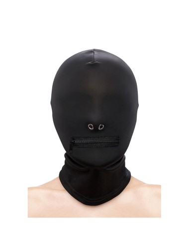 NS NOVELTIES - FETISH & FASHION CLOSED ZIPPERED MOUTH HOOD NYLON BLACK